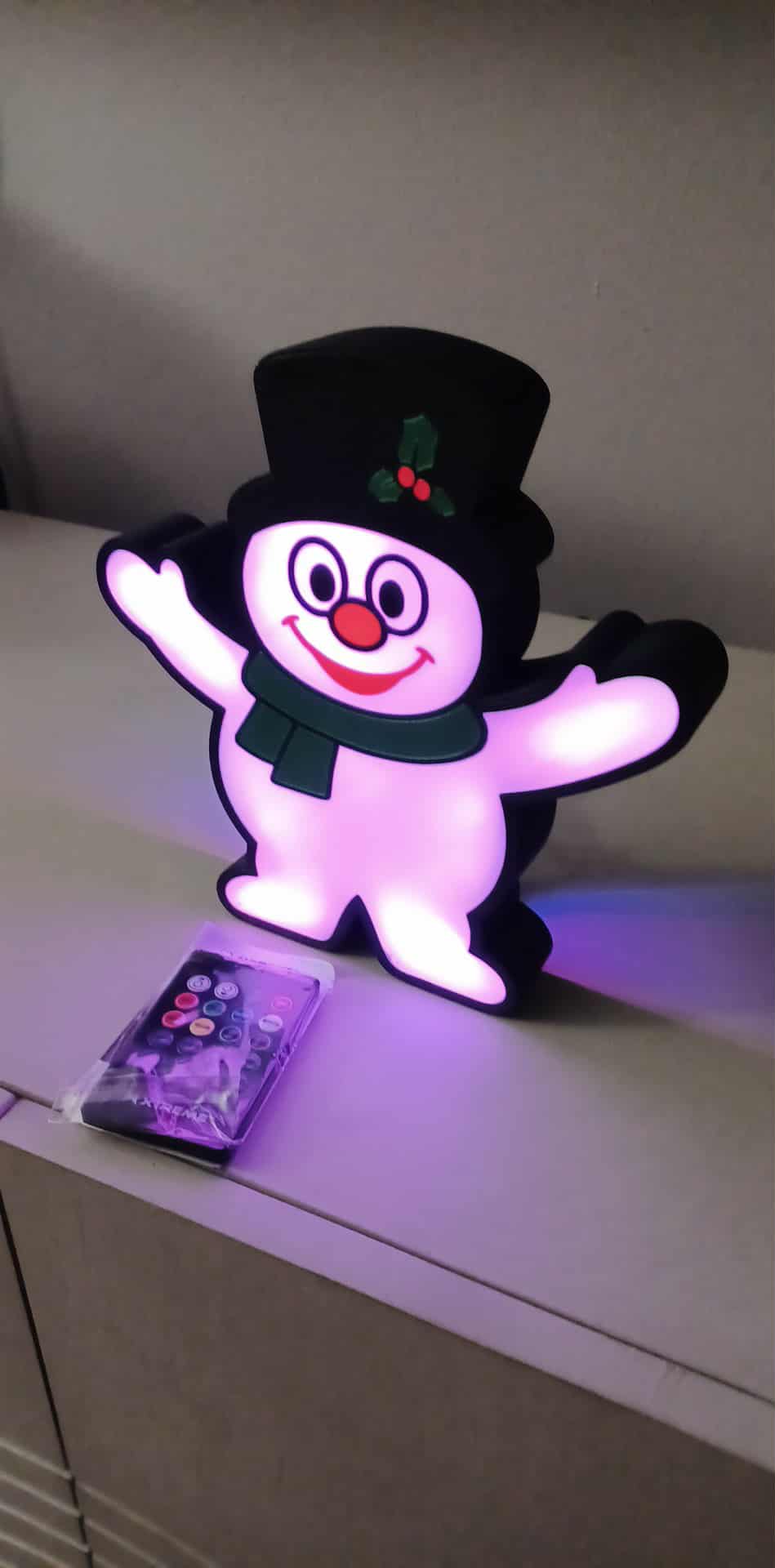 Frosty The Snowman LED light box – custom 3D printed – Lit Layer Creations